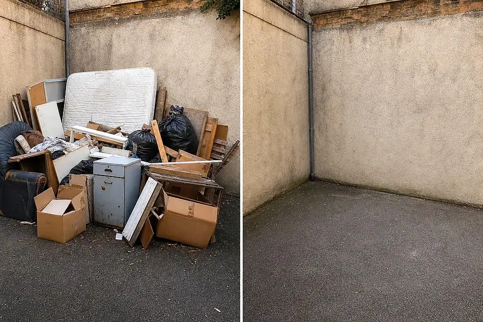 avant après évacuation encombrants Haut-Rhin